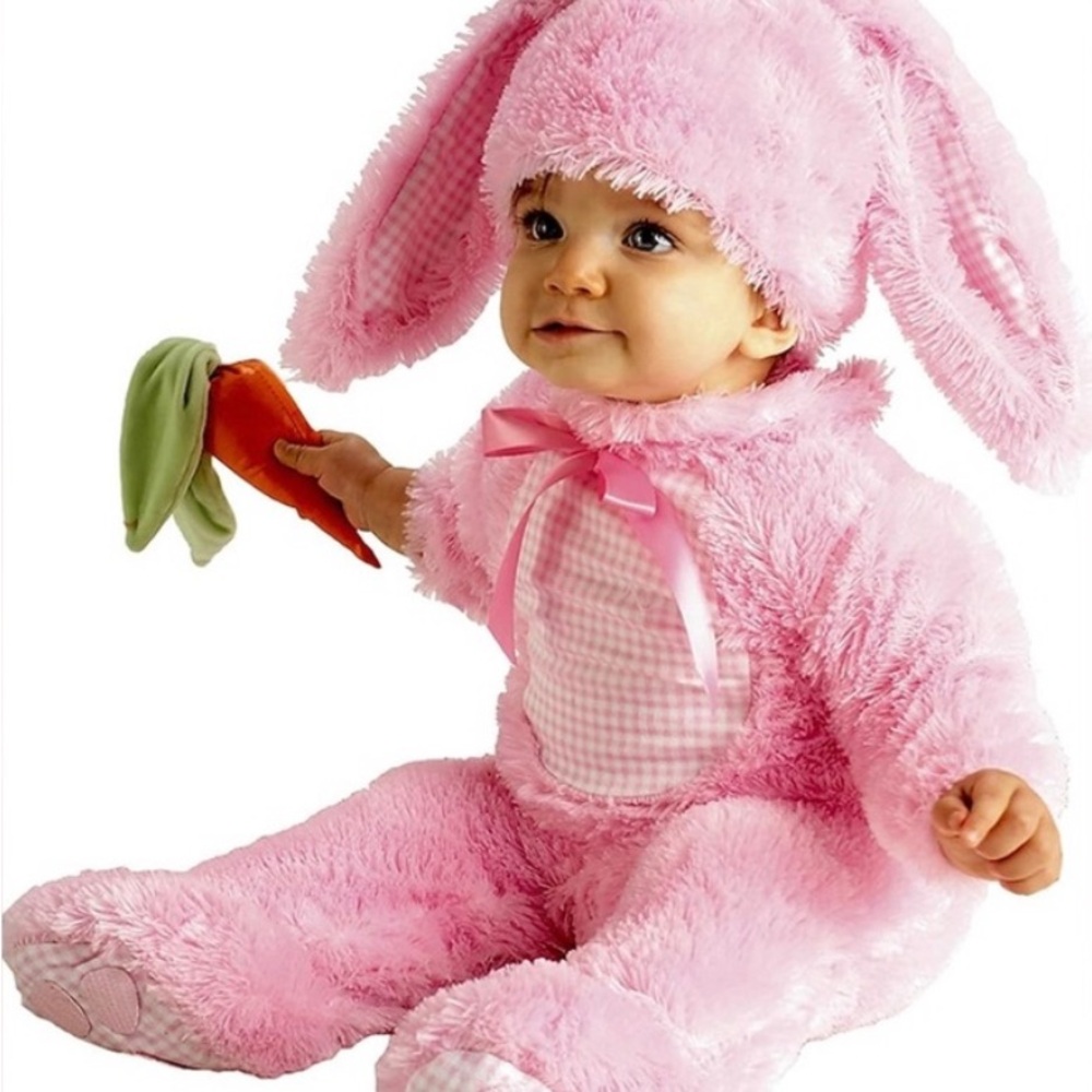 Pink Bunny Plush Costume for baby